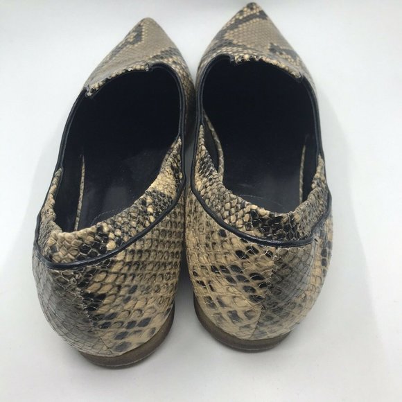 Dries Van Noten Embossed Python Flats 38.5 Pointed - Picture 5 of 12